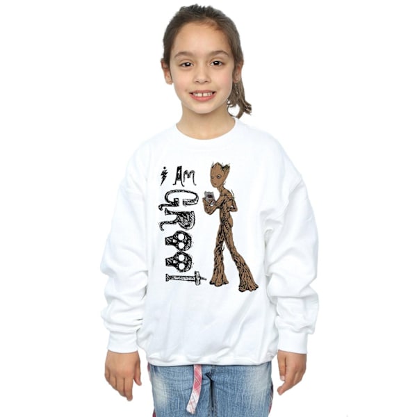 Avengers Infinity War Girls I Am Teenage Groot Sweatshirt 7-8 år White 7-8 Years