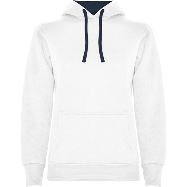Roly Dam/Kvinnor Urban Hoodie XL Vit/Marinblå White/Navy Blue XL