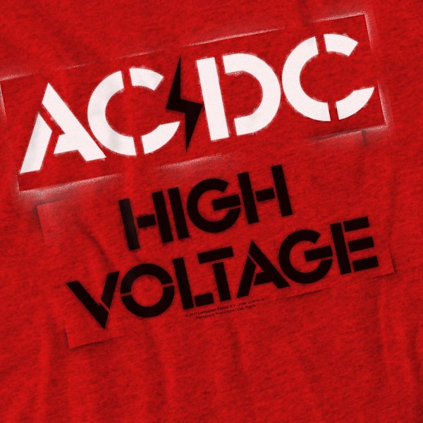 AC/DC Unisex Vuxen High Voltage Stencil T-Shirt XL Röd Red XL