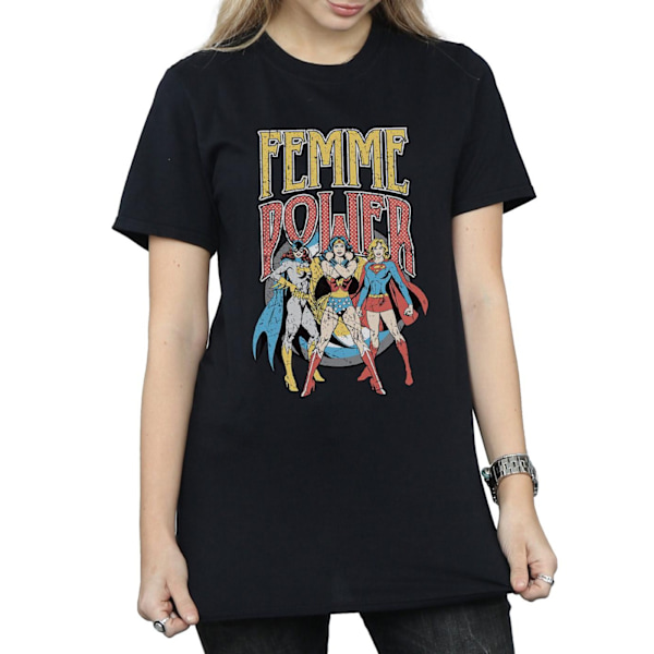 DC Comics Dam/Kvinnor Femme Power Bomull Boyfriend T-Shirt XL Black XL