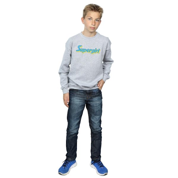 DC Comics Boys Supergirl Crackle Logo Sweatshirt 9-11 år Spo Sports Grey 9-11 Years