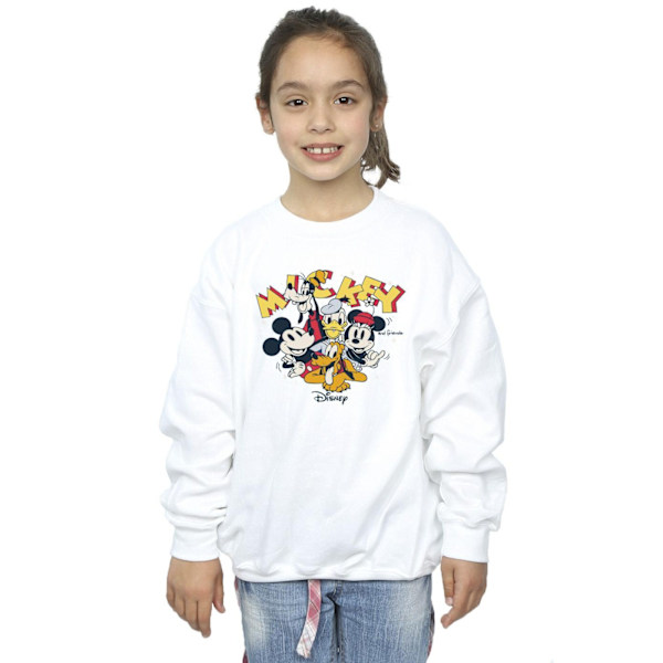 Disney Girls Mickey Mouse Group Sweatshirt 12-13 år Vit White 12-13 Years