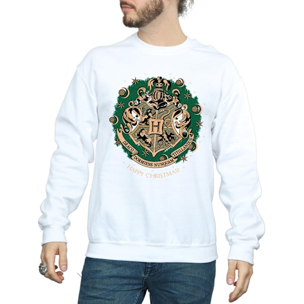 Harry Potter Julkrans Sweatshirt för Herr M Vit White M