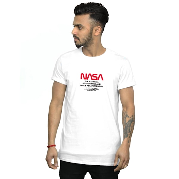 NASA Mens Worm Blurb T-Shirt S Vit White S