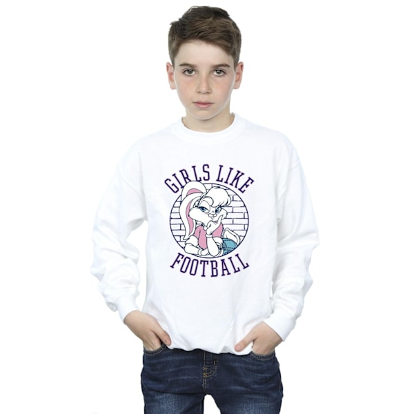 Looney Tunes Boys Lola Bunny Girls Like Football Sweatshirt 5-6 White 5-6 Years