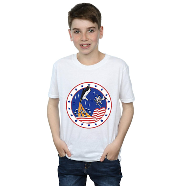 NASA Boys Classic Rocket 76 T-Shirt 12-13 år Vit White 12-13 Years