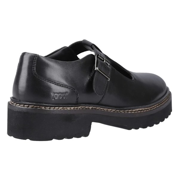 POD Dam/Kvinnor Kylee Snörning Läder T-Bar Skor 7 UK Svart Black 7 UK