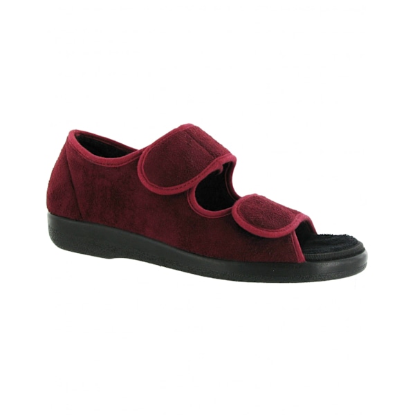 GBS Brompton Touch Fastening Open Toe Slipper / Slippers 37 EUR Burgundy 37 EUR