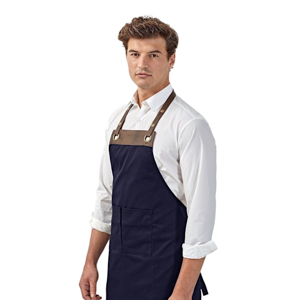 Premier Espresso Haklappsförkläde One Size Marinblå/Brun Navy/Brown One Size