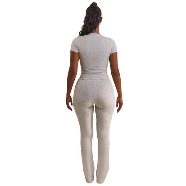 Mars The Label Dam/Kvinnor broderad logotyp figursydd kortärmad topp Grey L