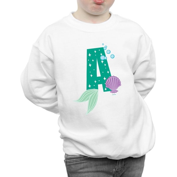 Disney Boys Alphabet A Is For Ariel Sweatshirt 7-8 År Vit White 7-8 Years