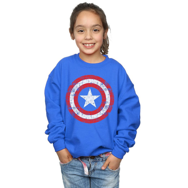 Marvel Girls Avengers Captain America Repad Sköld Sweatshirt Royal Blue 5-6 Years