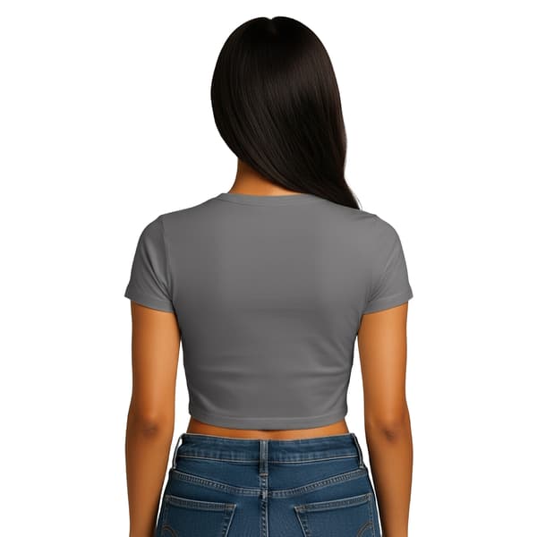 Casual Classics Dam/Dam Kammad Bomull Crop T-Shirt M Char Charcoal M