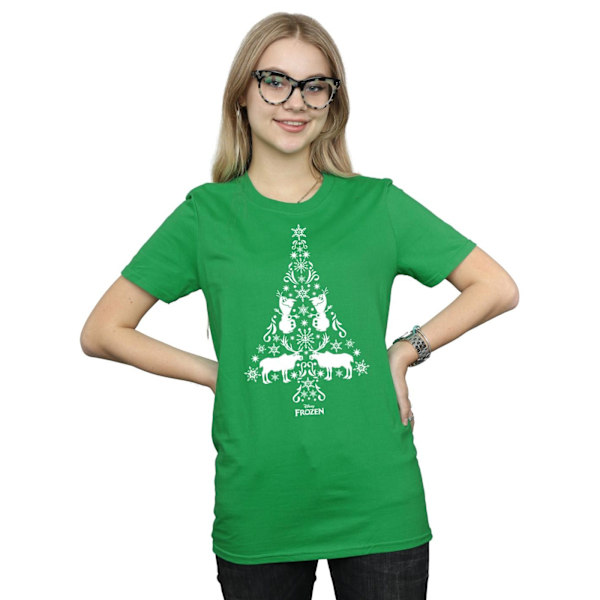 Disney Dam/Kvinnor Frozen Julgran Bomull Boyfriend T-Shirt S Irish Green M