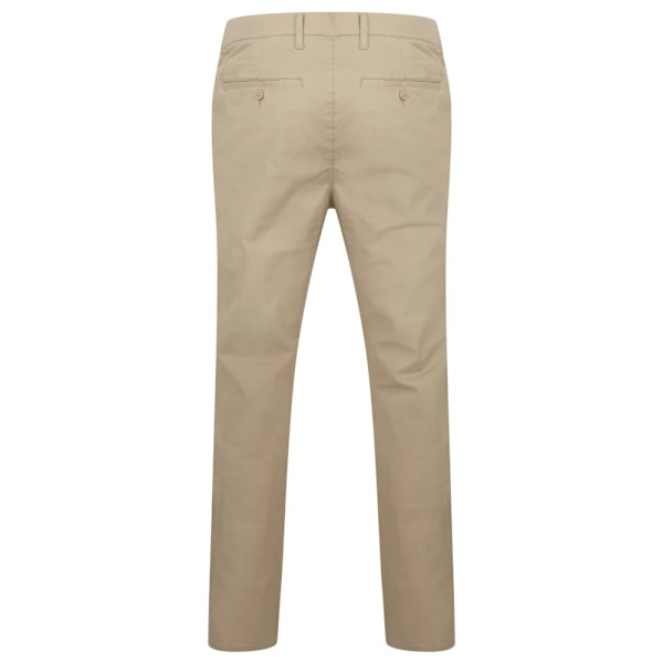 Henbury herr stretch flex midjebands chinos 30R Stone Stone 30R