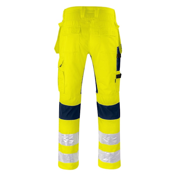 Projob herr Stretch High-Vis Cargo byxor 30R gul/marinblå Yellow/Navy 30R