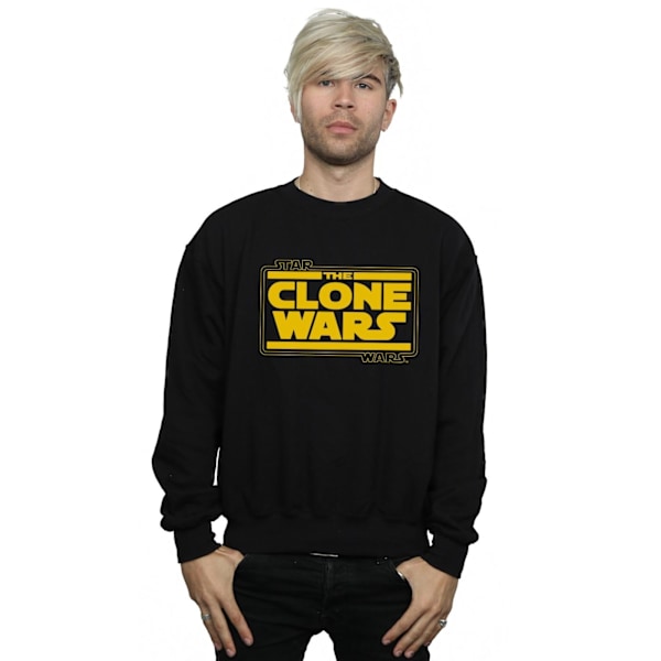 Star Wars Herr Clone Wars Logotyp Sweatshirt 4XL Svart Black 4XL