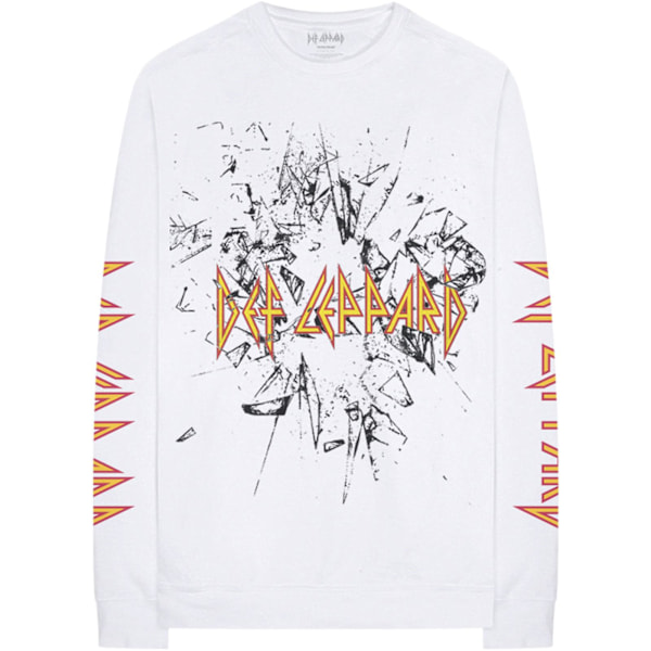Def Leppard Unisex Vuxen Shatter Bomull Långärmad T-shirt M White M