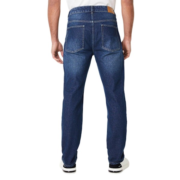 Maine Herr Plain Straight Jeans 34R Mörkblå Dark Blue 34R