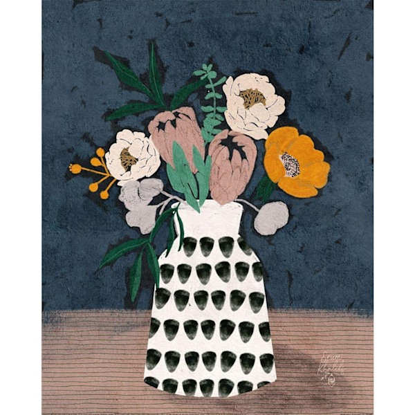 Erum Khalili Moody Floral II Print 50cm x 40cm Multifärgad Multicoloured 50cm x 40cm
