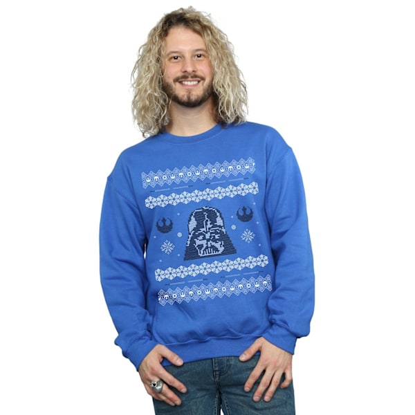 Star Wars Herr Jul Darth Vader Fair Isle Sweatshirt 4XL R Royal Blue 4XL