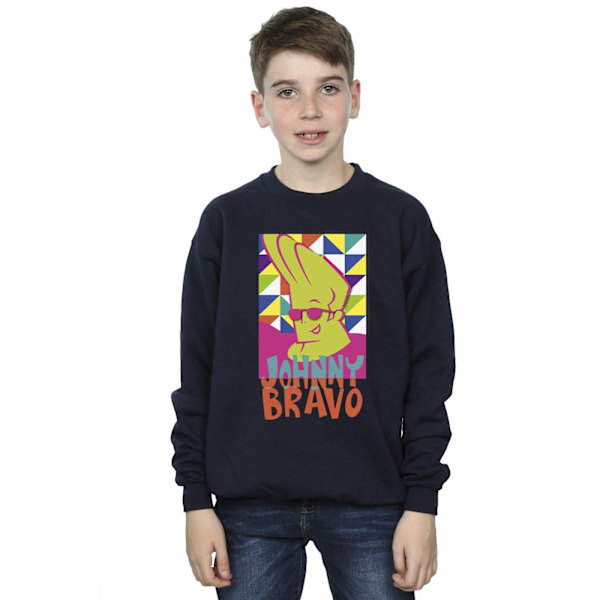 Johnny Bravo Boys Multi Triangles Pop Art Sweatshirt 7-8 år Navy Blue 7-8 Years