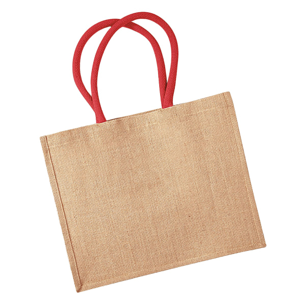 Westford Mill Classic Jute Shopper Bag (21 liter) (paket med 2) Natural/Bright Red One Size