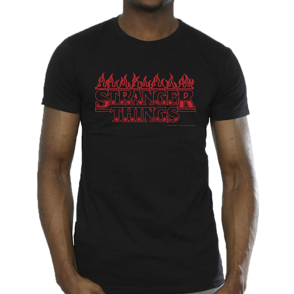 Netflix Stranger Things Flames T-shirt 4XL Svart Black 4XL