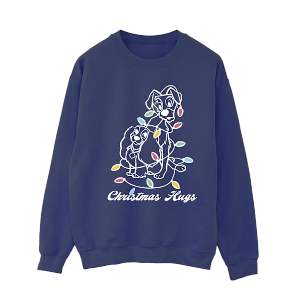 Disney Dam/Kvinnor Lady Och Lufsen Julkramar Sweatshirt Navy Blue XL