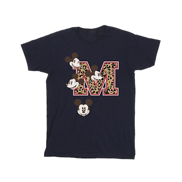 Disney Girls Mickey Mouse M Faces Bomull T-shirt 9-11 år Marinblå Navy Blue 9-11 Years