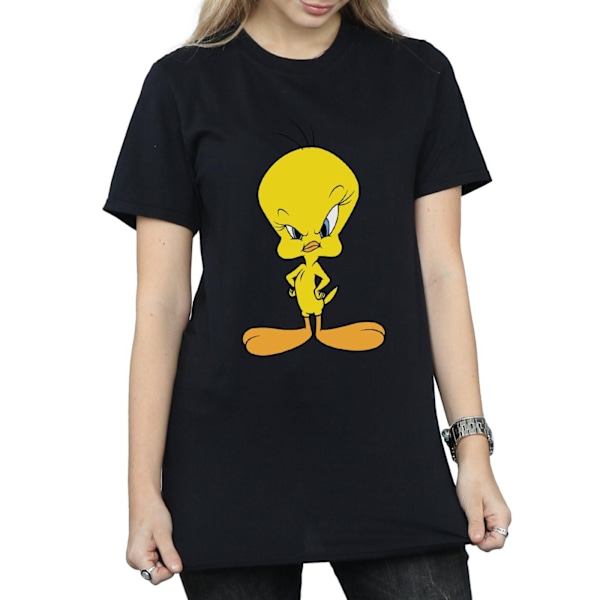 Looney Tunes Dam/Damer Angry Tweety Bomull Boyfriend T-Shir Black M