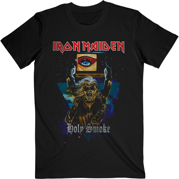 Iron Maiden Unisex Adult Holy Smoke Space Triangle T-Shirt L Svart Black L