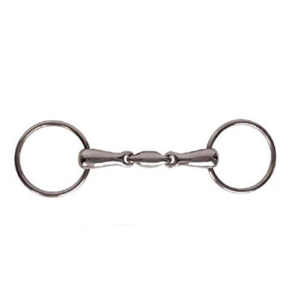 JP Korsteel Rostfritt stål Oval Link Lös Ring Snaffle 5,5in Silver 5,5in