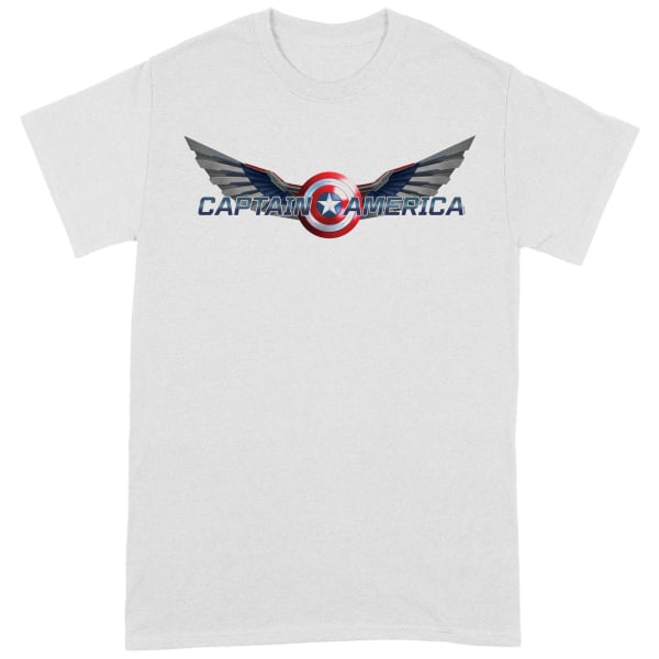 Captain America Unisex Vuxen Logotyp T-shirt XL Vit/Röd/Blå White/Red/Blue XL