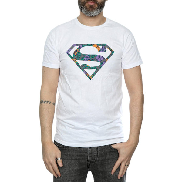 DC Comics Superman Floral Logo 1 T-shirt S Vit White S