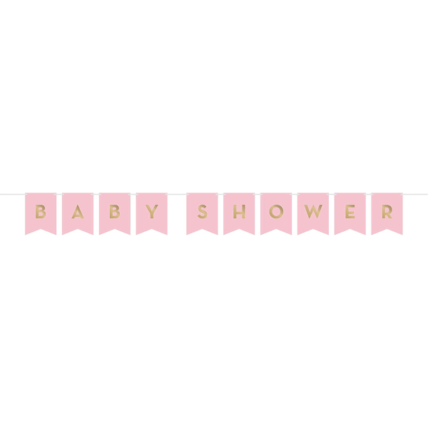 Creative Party Ribbon Baby Shower Banner One Size Rosa/Guld Pink/Gold One Size