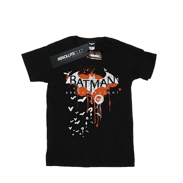 DC Comics Boys Batman Arkham Knight Halloween Logo Art T-Shirt Black 5-6 Years