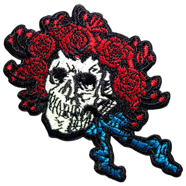 Grateful Dead Bertha Skull Vävd Stryk-på-lapp One Size Röd/Vit Red/White/Blue One Size