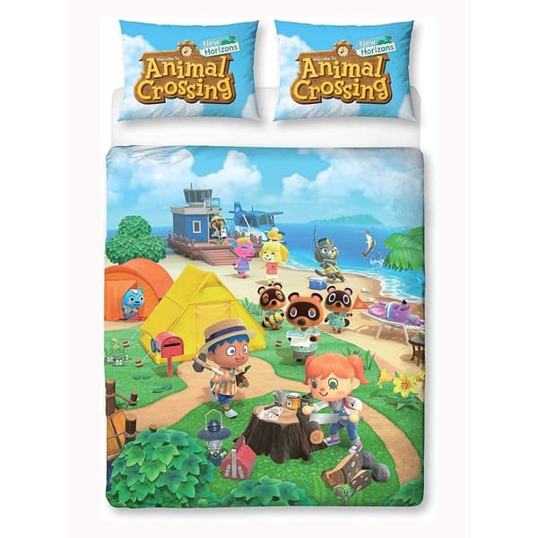 Animal Crossing Logo Påslakan Set Dubbel Multifärgad Multicoloured Double