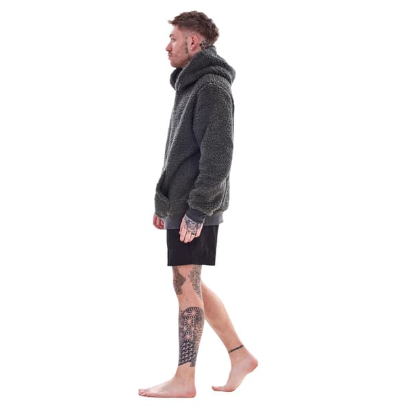 Keanu Herr Sherpa Pull Over Hoodie L Kolgrå Charcoal L