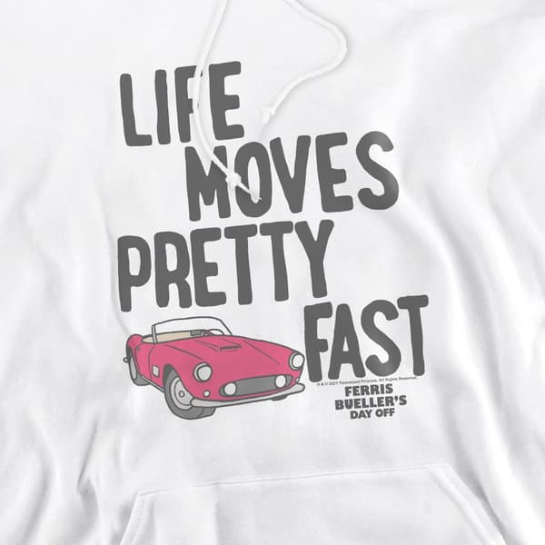 Ferris Bueller's Day Off Herr Slow Down Hoodie S Vit White S