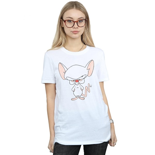 Animaniacs Dam/Damer The Brain Klassisk Pose Bomull Pojkvän White 4XL
