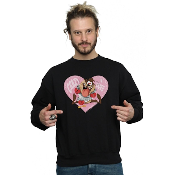 Looney Tunes Herr Taz Alla Hjärtans Dag Crazy In Love Sweatshirt Black XL