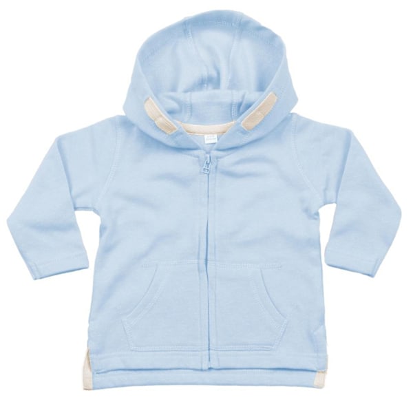 Babybugz Unisex Baby Full Zip Borstad Fleece Hoodie 6-12 Månader Dusty Blue 6-12 Months