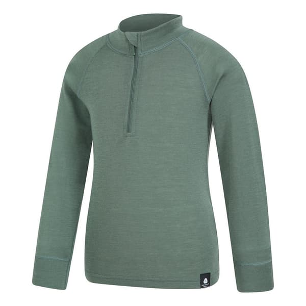 Mountain Warehouse Barn/Barn Merino Blend Half Zip Base La Khaki Green 2-3 Years