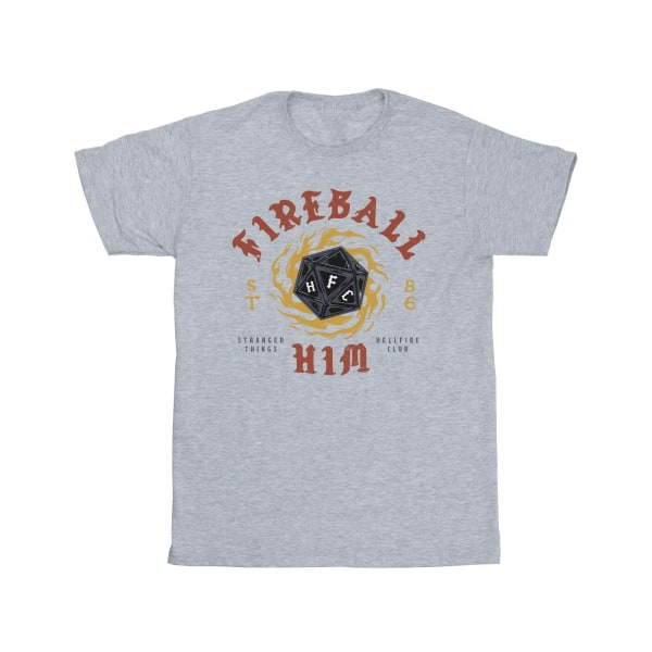 Netflix Girls Stranger Things Fireball Dice 86 Cotton T-Shirt 7 Sports Grey 7-8 Years