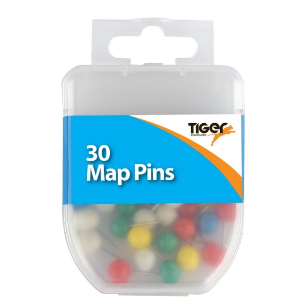 Tiger Stationery Cirkulära Kartnålar (Förpackning om 30) En Storlek Flerfärgad Multicoloured One Size
