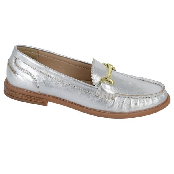 Cipriata Dam/Dam Nicolosa Läder Sadel Loafers 6 UK Silver Silver 6 UK