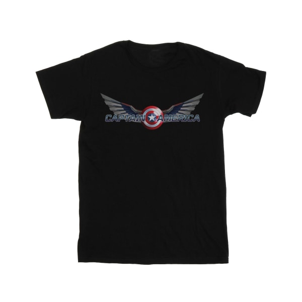 Marvel Boys Falcon And The Winter Soldier Captain America Logo Black 12-13 Years