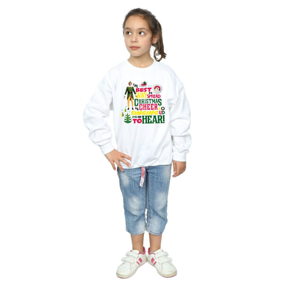 Elf Girls Christmas Cheer Sweatshirt 12-13 år Vit White 12-13 Years